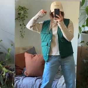 Vintage Green Quilted Vest